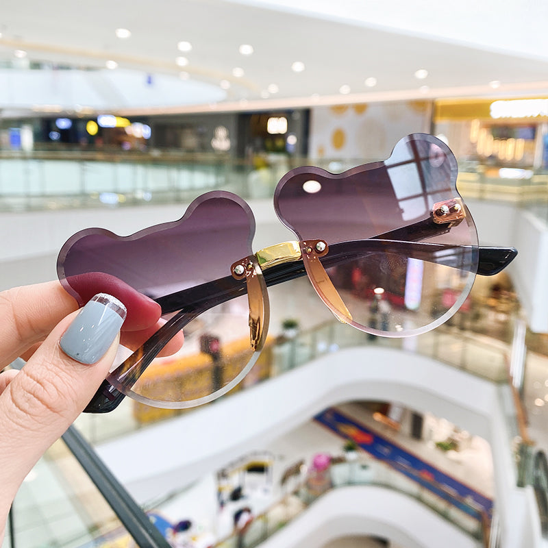 Kid Baby Cute Cartoon Bear Flower Round UV400 Sunglasses