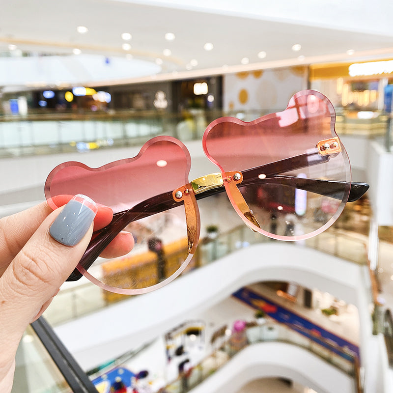 Kid Baby Cute Cartoon Bear Flower Round UV400 Sunglasses