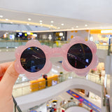 Kid Baby Cute Cartoon Bear Flower Round UV400 Sunglasses