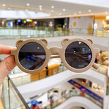 Kid Baby Cute Cartoon Bear Flower Round UV400 Sunglasses