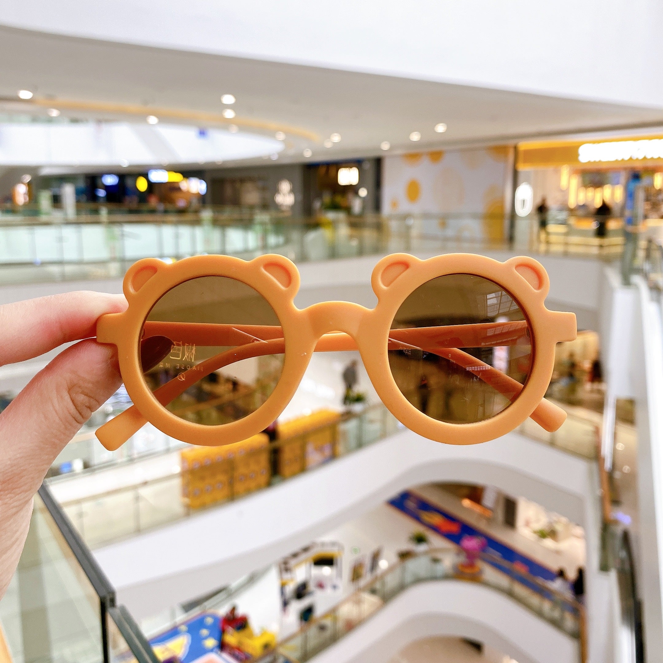 Kid Baby Cute Cartoon Bear Flower Round UV400 Sunglasses