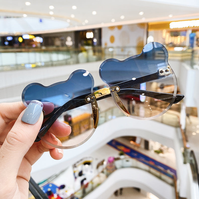 Kid Baby Cute Cartoon Bear Flower Round UV400 Sunglasses