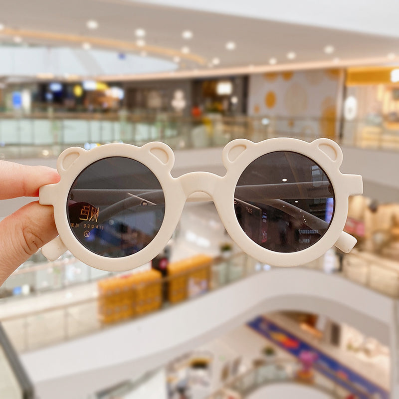 Kid Baby Cute Cartoon Bear Flower Round UV400 Sunglasses