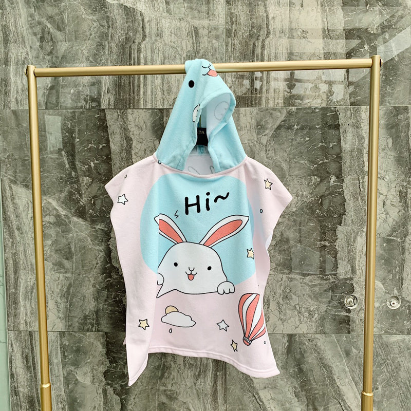 Kid Baby Hooded Cloak Beach Bath Towel Robes Cloak Microfiber Pajamas