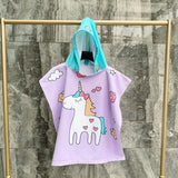 Kid Baby Hooded Cloak Beach Bath Towel Robes Cloak Microfiber Pajamas
