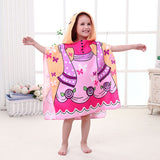 Kid Baby Hooded Cloak Beach Bath Towel Robes Cloak Microfiber Pajamas