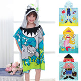 Kid Baby Hooded Cloak Beach Bath Towel Robes Cloak Microfiber Pajamas