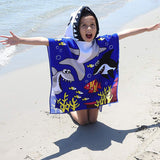 Kid Baby Hooded Cloak Beach Bath Towel Robes Cloak Microfiber Pajamas