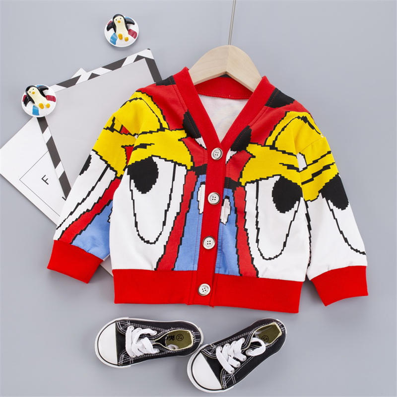 Kids Boy Girl Autumn Baby Coat Cardigan Striped Solid Print Casual Outerwear