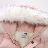 Kids Baby Winter Jumpsuit Fur Hood Snowsuit Ovealls Thick Rompers with Gloves