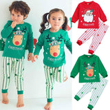 Kid Christmas Pajamas Set Santa Claus Long Sleeve Pullovers Pajamas
