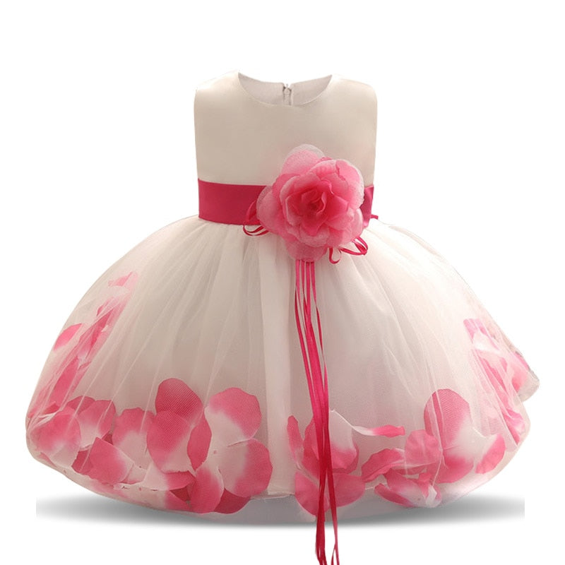 Kids Girl Dress Birthday Party Dress with Flowers Princess Ball Gown - honeylives