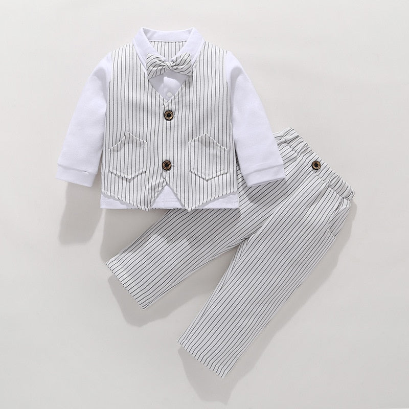 Boys Kids Set Toddler Boy Birthday Wedding Gentleman Formal 3Pcs Outfits