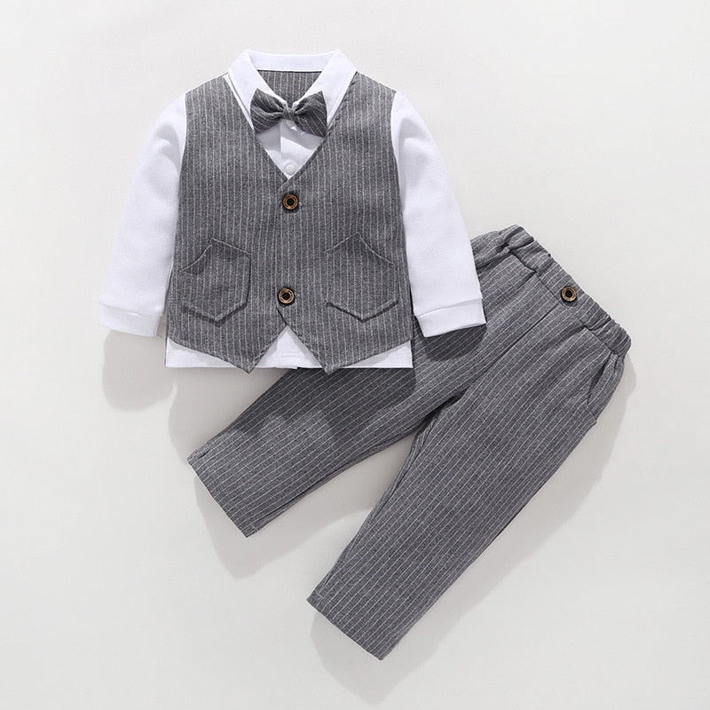 Boys Kids Set Toddler Boy Birthday Wedding Gentleman Formal 3Pcs Outfits