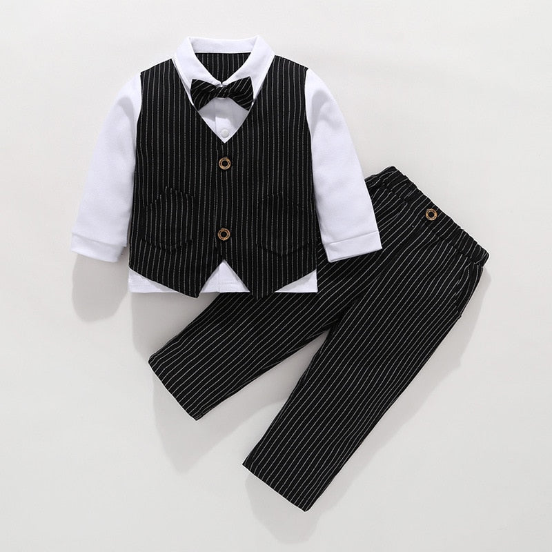 Boys Kids Set Toddler Boy Birthday Wedding Gentleman Formal 3Pcs Outfits