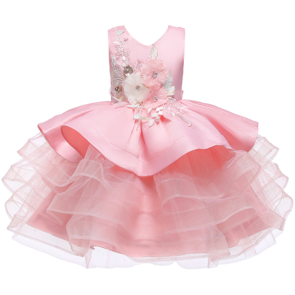 Kid Baby Girls Princess Multi-layer Mesh Tutu Birthday Dance Dresses
