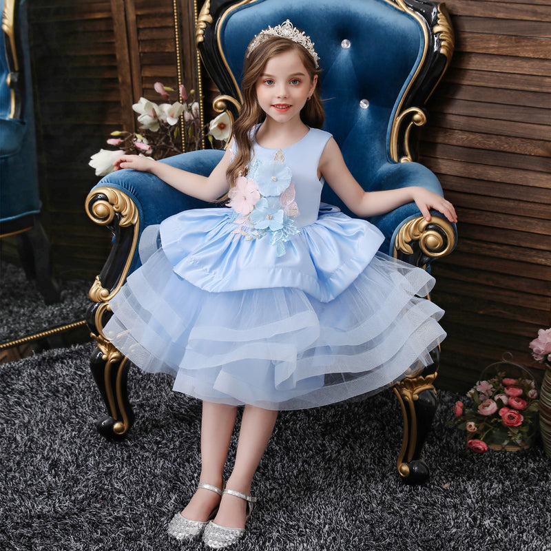 Kid Baby Girls Princess Multi-layer Mesh Tutu Birthday Dance Dresses