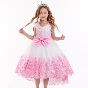 Kid Baby Girl Evening Ceremony Princess Flower Mesh Lace Dresses