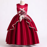 Kid Girl Wedding Flower Formal Sleeveless Lace Applique Dresses