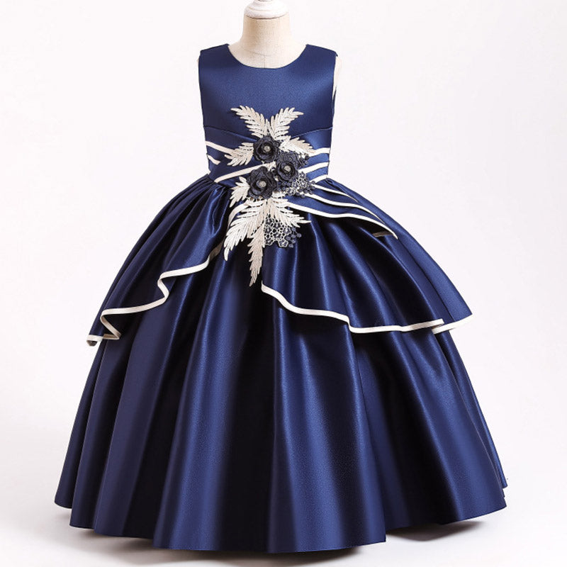 Kid Girl Wedding Flower Formal Sleeveless Lace Applique Dresses