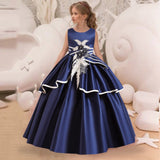 Kid Girl Wedding Flower Formal Sleeveless Lace Applique Dresses