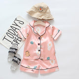 Baby Boy Girl Pajamas Set Summer Sleepwear Cartoon Printed Tops+Shorts 2 Pcs - honeylives