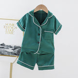 Baby Boy Girl Pajamas Set Summer Sleepwear Cartoon Printed Tops+Shorts 2 Pcs - honeylives