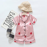 Baby Boy Girl Pajamas Set Summer Sleepwear Cartoon Printed Tops+Shorts 2 Pcs - honeylives