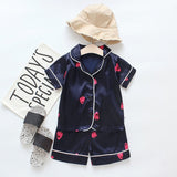 Baby Boy Girl Pajamas Set Summer Sleepwear Cartoon Printed Tops+Shorts 2 Pcs - honeylives