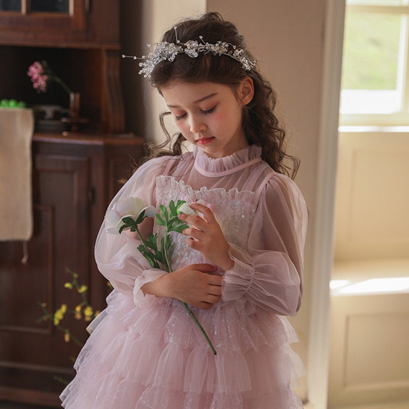 Kid Girl Princess Vestidos Spring Layered Dress