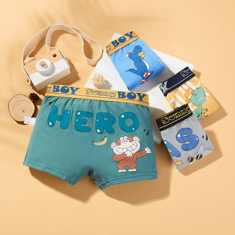 Kid Boy Underwear Shorts Soft Cotton Pattern 4 Pack/Lot