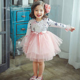 Girl Ball Gown Autumn Digital Print Flower Fluffy Princess Dresses