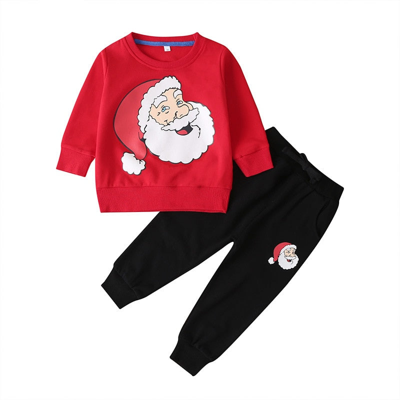 Baby Boys Girls Suit Christmas Top+ Bottoms 2 Pcs Set