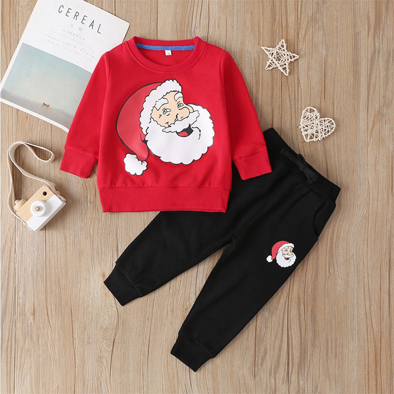 Baby Boys Girls Suit Christmas Top+ Bottoms 2 Pcs Set