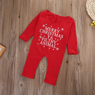 Baby Boys Green Red Christmas Rompers