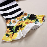 Baby Girls Christmas Sunflower Floral Outfits 2 Pcs 1-6 Years
