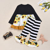 Baby Girls Christmas Sunflower Floral Outfits 2 Pcs 1-6 Years
