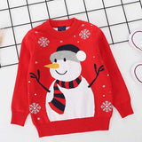 Boys Girls Sweater Christmas Autumn Winter Red Snowman Pullover 1-6 Years