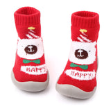 Baby Shoes Christmas Sock Shoes Knit Booties Toddler First Walker Soft Rubber