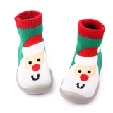 Baby Shoes Christmas Sock Shoes Knit Booties Toddler First Walker Soft Rubber