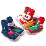 Baby Shoes Christmas Sock Shoes Knit Booties Toddler First Walker Soft Rubber