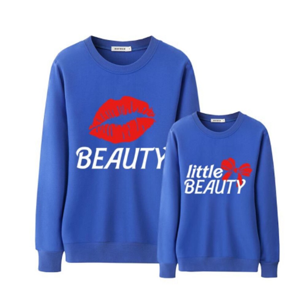 Family Matching Cotton Sweatshirt Spring Sexy Lip Print Fashion Tops