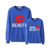 Family Matching Cotton Sweatshirt Spring Sexy Lip Print Fashion Tops