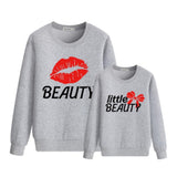 Family Matching Cotton Sweatshirt Spring Sexy Lip Print Fashion Tops