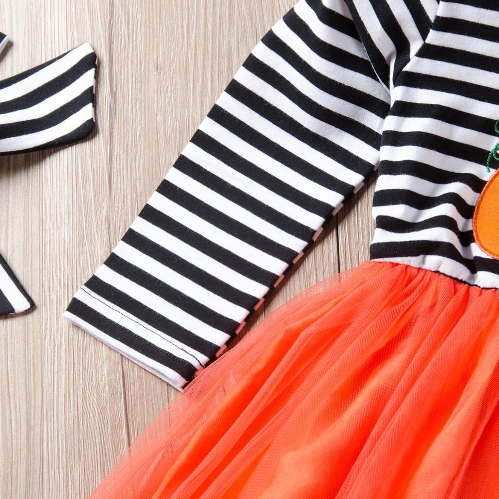 Girl Kids Winter Dress Cotton Boutique Halloween Pumpkin Tulle Dress