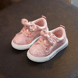 Kid Baby Girls Casual Sneaker Bow Sequin Anti Slip Shoes