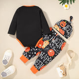 0-18M Halloween Toddler Baby Pumpkin Printed Sets 3 Pcs
