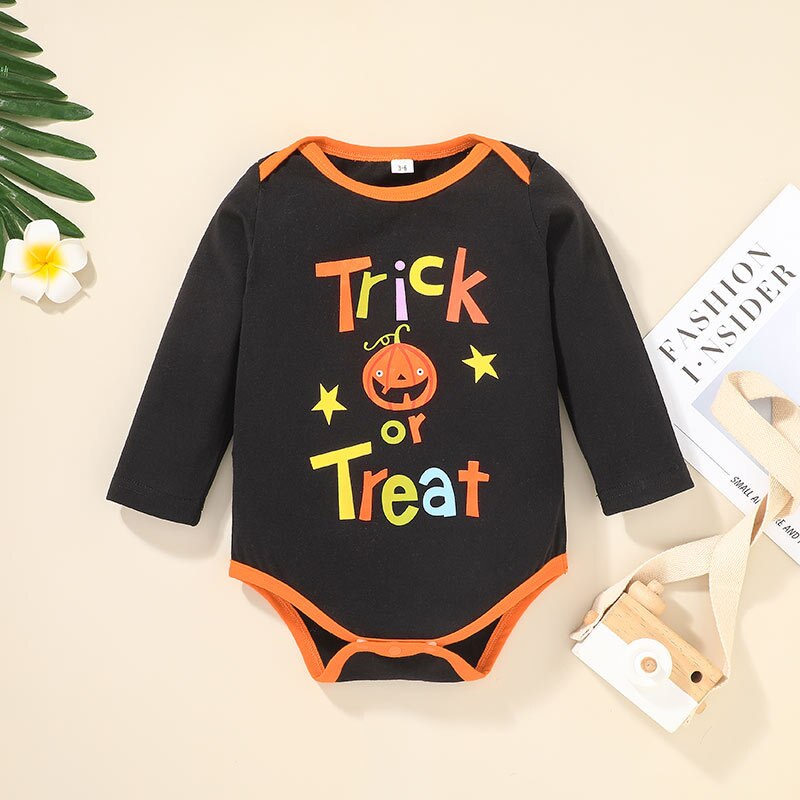 0-18M Halloween Toddler Baby Pumpkin Printed Sets 3 Pcs