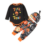 0-18M Halloween Toddler Baby Pumpkin Printed Sets 3 Pcs