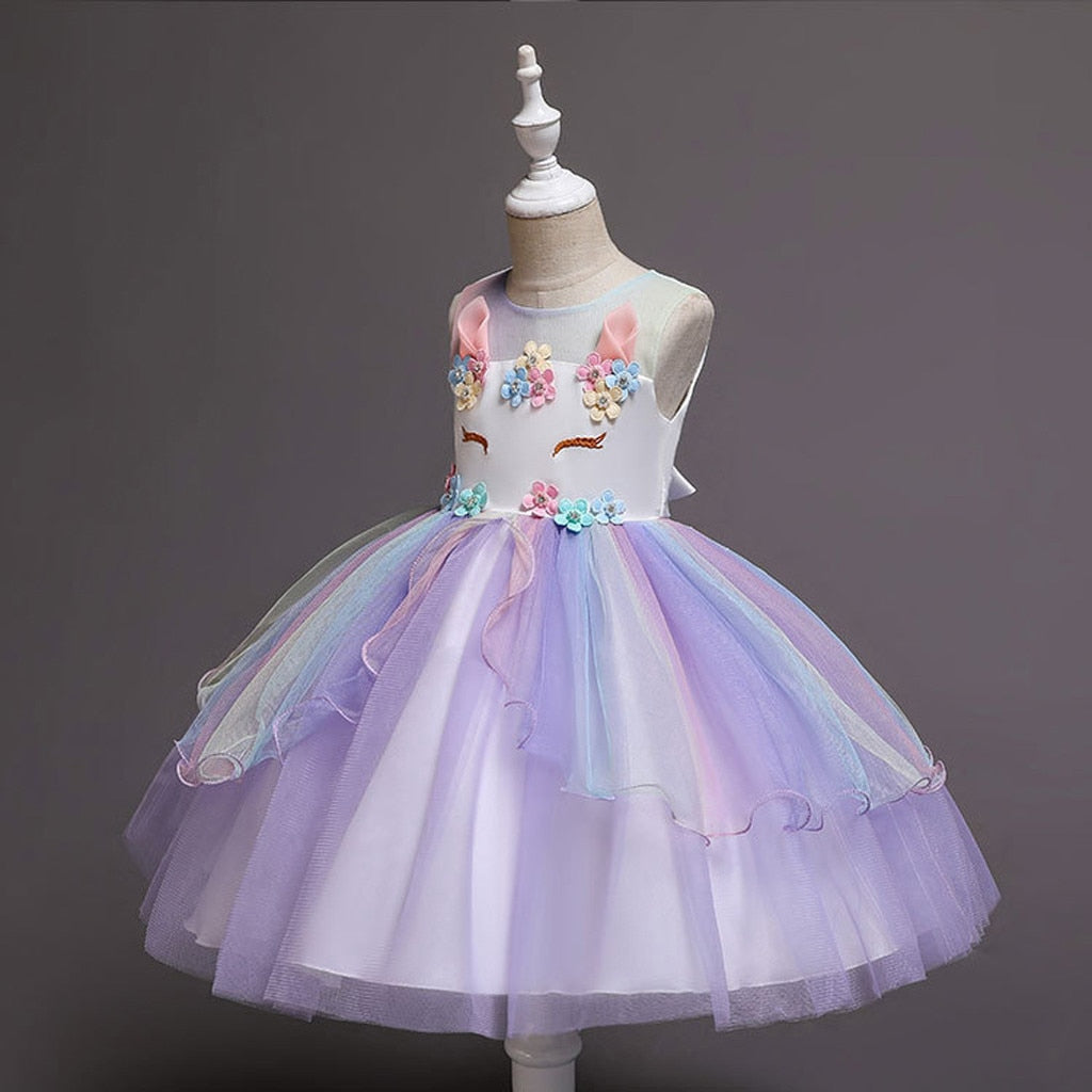 Toddler Kids Girls Sleeveless Tulle Princess Party Dresses